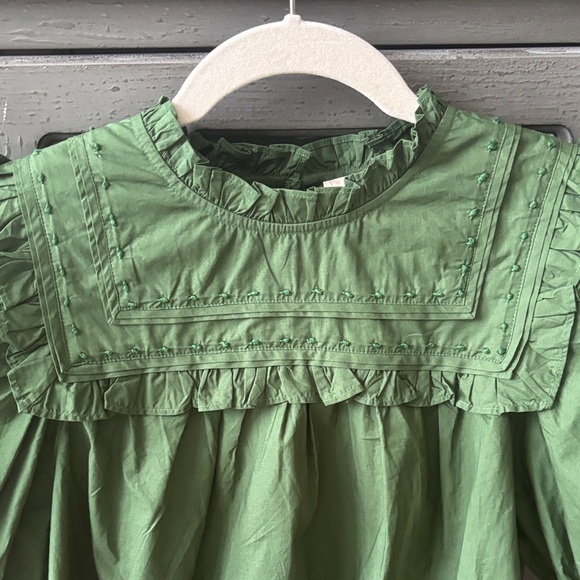 Ulla Johnson Forest Green Adeline Ruffle Top - Picture 7 of 7